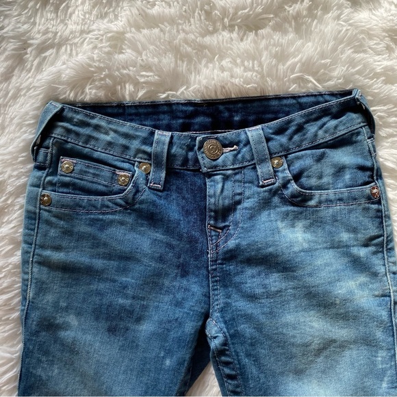 True Religion Girls acid wash jeans w pink stitching size 8 - Picture 5 of 15